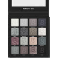 BEAUTY BAY Smoky 16 Colour Eyeshadow Palette - White Grey Navy Silver Black - Matte Shimmer Finishes - 16 x 1.4g - Damaged Box
