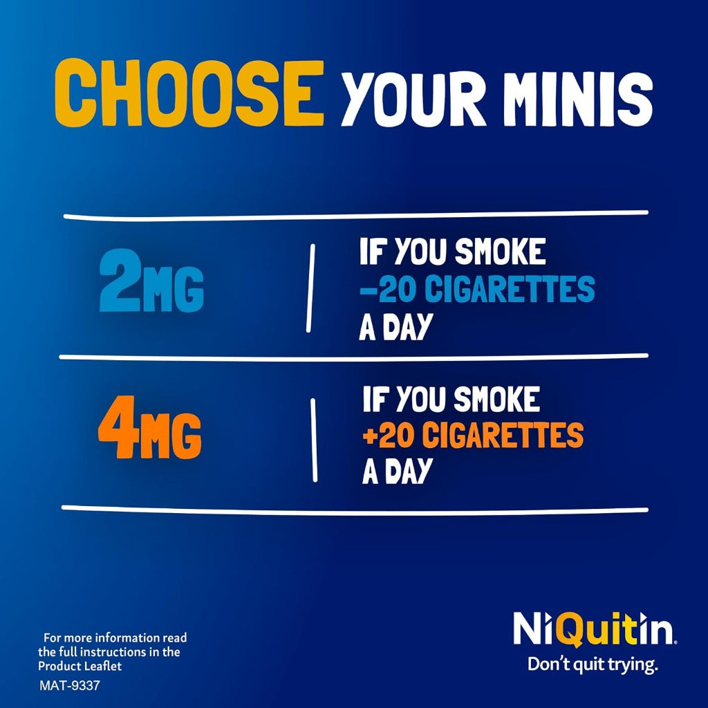 NiQuitin 4mg Minis Citrus Lozenges - 3x20 Pack - Nicotine Oral Stop Smoking Aid - Craving Relief - Damaged Box - BBE 03/2027