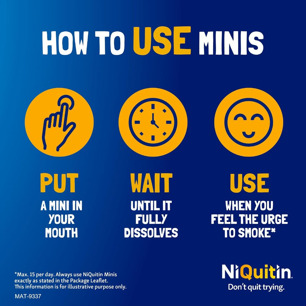 NiQuitin 4mg Minis Citrus Lozenges - 3x20 Pack - Nicotine Oral Stop Smoking Aid - Craving Relief - Damaged Box - BBE 03/2027