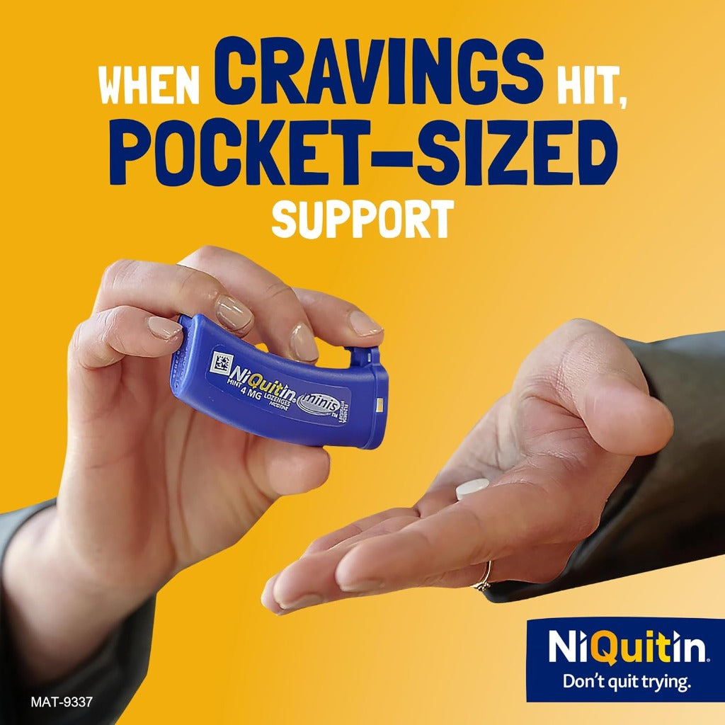 NiQuitin 4mg Minis Citrus Lozenges - 3x20 Pack - Nicotine Oral Stop Smoking Aid - Craving Relief - Damaged Box - BBE 03/2027