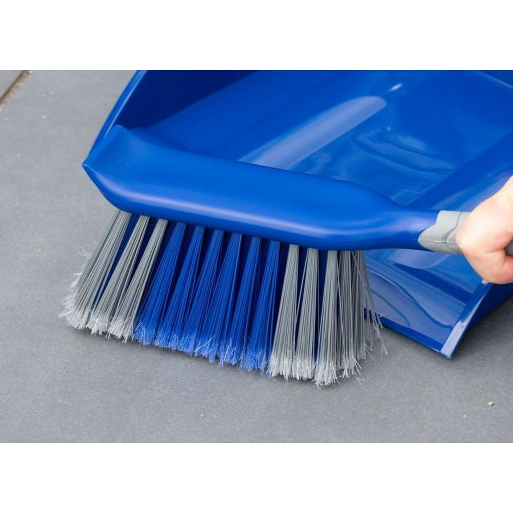Addis Outdoor Dustpan & Brush Set - Heavy Duty Yard Sweeper - Stiff Bristle Brush, Large Dustpan for Patio, Garden, Driveway Cleaning - New