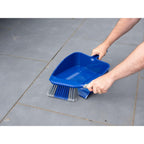 Addis Outdoor Dustpan & Brush Set - Heavy Duty Yard Sweeper - Stiff Bristle Brush, Large Dustpan for Patio, Garden, Driveway Cleaning - New