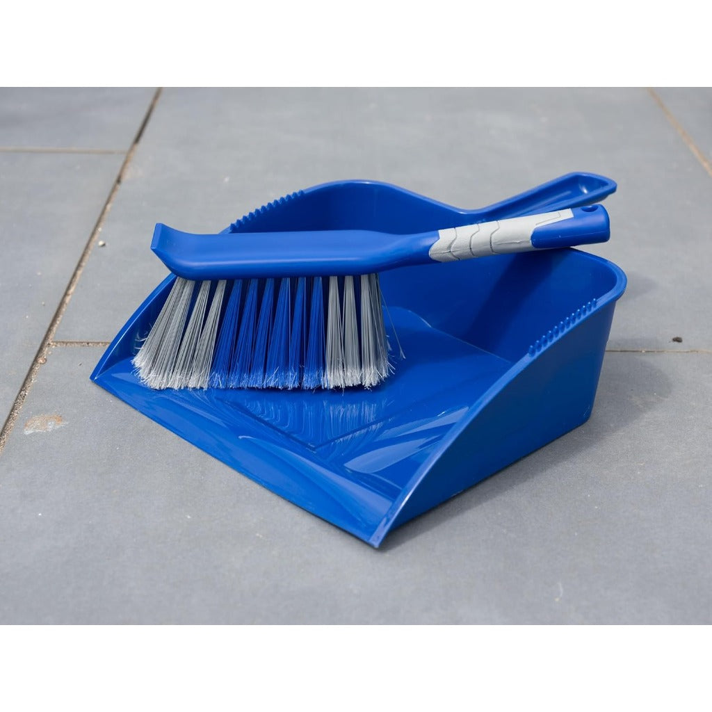 Addis Outdoor Dustpan & Brush Set - Heavy Duty Yard Sweeper - Stiff Bristle Brush, Large Dustpan for Patio, Garden, Driveway Cleaning - New