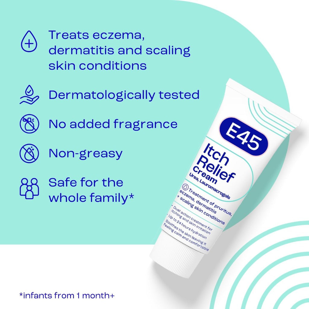 E45 Itch Relief Cream 100g - Anti-Itch Eczema Dermatitis Skin Irritation Relief - Non-Greasy Soothing Cream - Very Good - BBE 06/2027