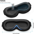 Gritin Blackout Sleep Mask - Zero Pressure 3D Ergonomic Eye Mask for Men Women - Ultra Soft Travel Nap - Very Good