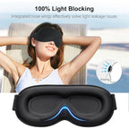 Gritin Blackout Sleep Mask - Zero Pressure 3D Ergonomic Eye Mask for Men Women - Ultra Soft Travel Nap - Very Good