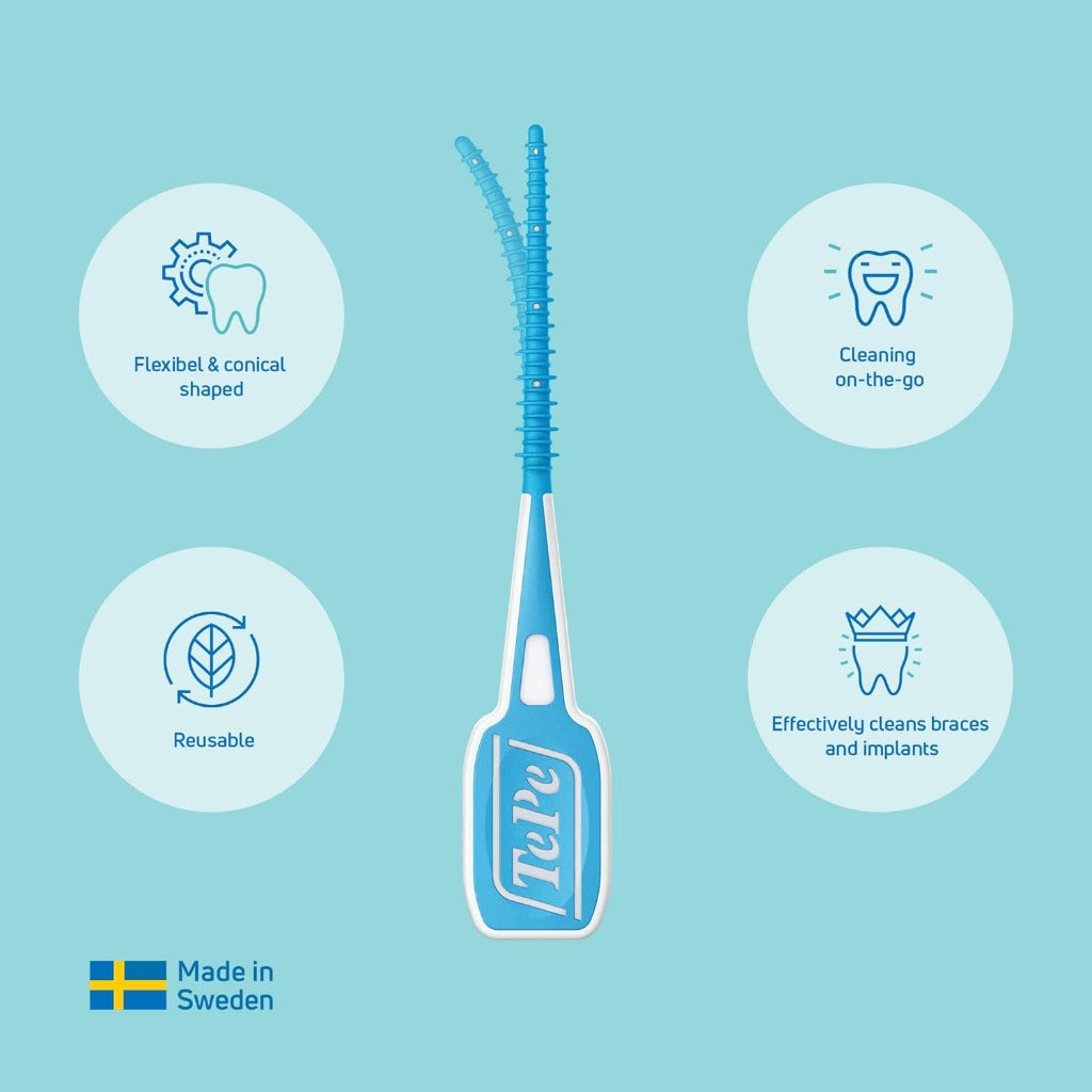 TePe EasyPick Dental Toothpicks - ISO M-L Blue - 60pcs - Plaque Removal - Interdental Cleaning Tool - New
