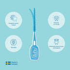 TePe EasyPick Dental Toothpicks - ISO M-L Blue - 60pcs - Plaque Removal - Interdental Cleaning Tool - New