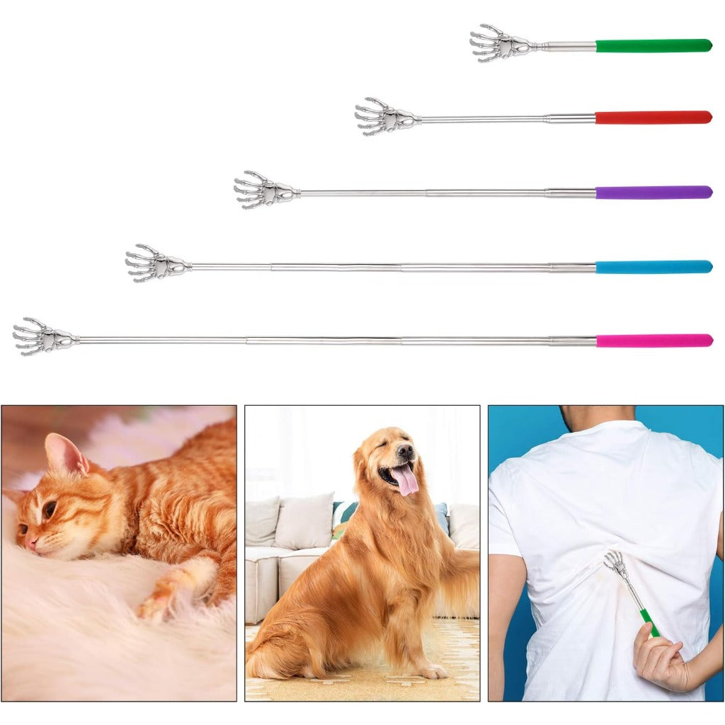 KUUQA 5 Pack Telescopic Back Scratcher, Portable Handheld Massage Stick Extendable Back Massager Tool (Color Random) - Very Good