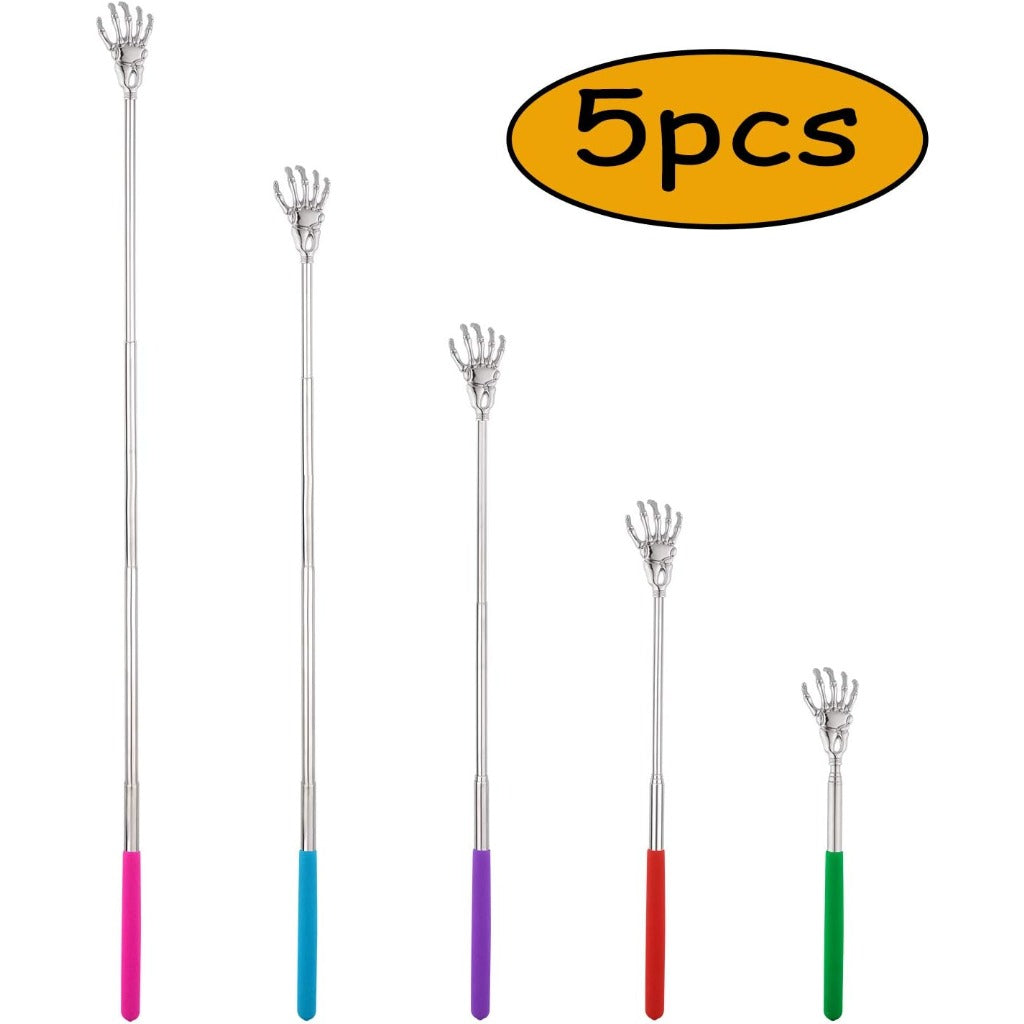 KUUQA 5 Pack Telescopic Back Scratcher, Portable Handheld Massage Stick Extendable Back Massager Tool (Color Random) - Very Good