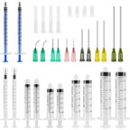 TRUEIN Colostrum Syringe Kit - 24 Pcs 1ml 3ml 5ml 10ml 20ml Plastic Syringes with Blunt Needles & Caps for Labs - Damaged Box