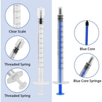 TRUEIN Colostrum Syringe Kit - 24 Pcs 1ml 3ml 5ml 10ml 20ml Plastic Syringes with Blunt Needles & Caps for Labs - Damaged Box