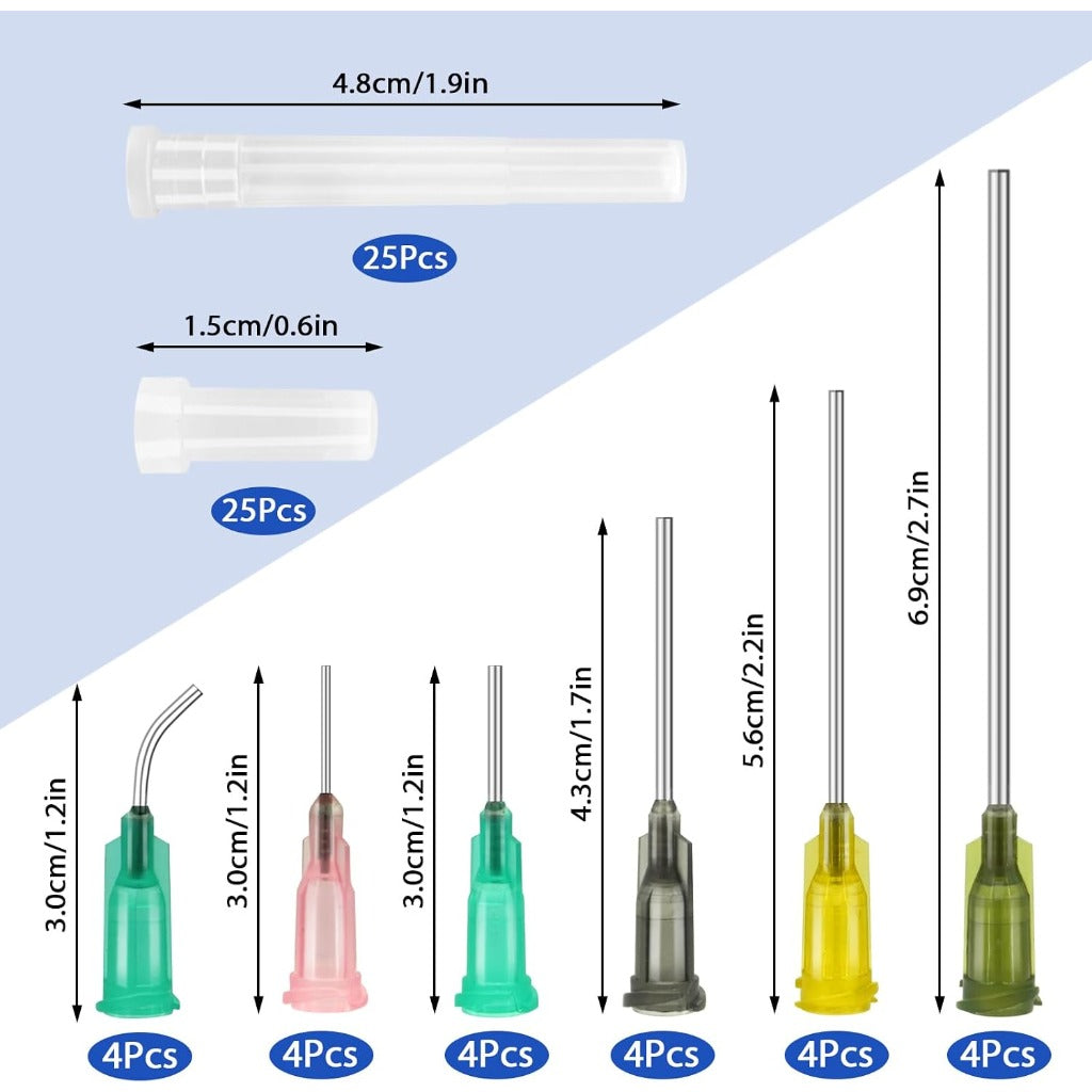 TRUEIN Colostrum Syringe Kit - 24 Pcs 1ml 3ml 5ml 10ml 20ml Plastic Syringes with Blunt Needles & Caps for Labs - Damaged Box