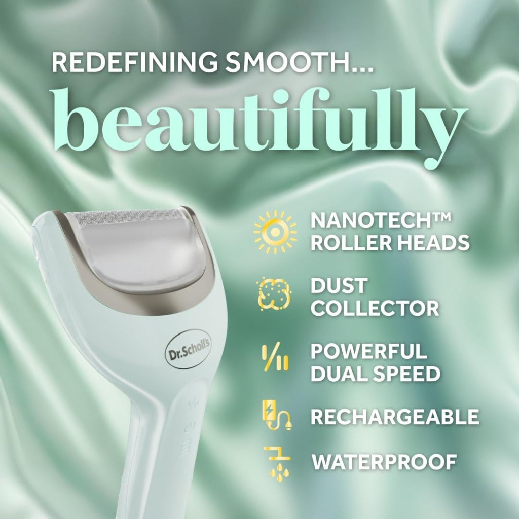 Dr. Scholl's Pedi Perfect Pro Electric Foot Callus Remover - Rechargeable Hard Skin Remover Kit with 3 Roller Heads, Waterproof - Damaged Box