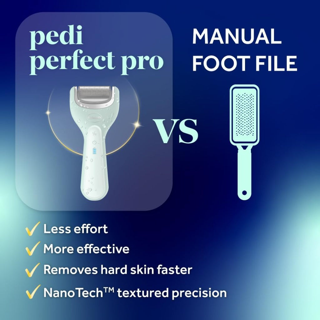 Dr. Scholl's Pedi Perfect Pro Electric Foot Callus Remover - Rechargeable Hard Skin Remover Kit with 3 Roller Heads, Waterproof - Damaged Box