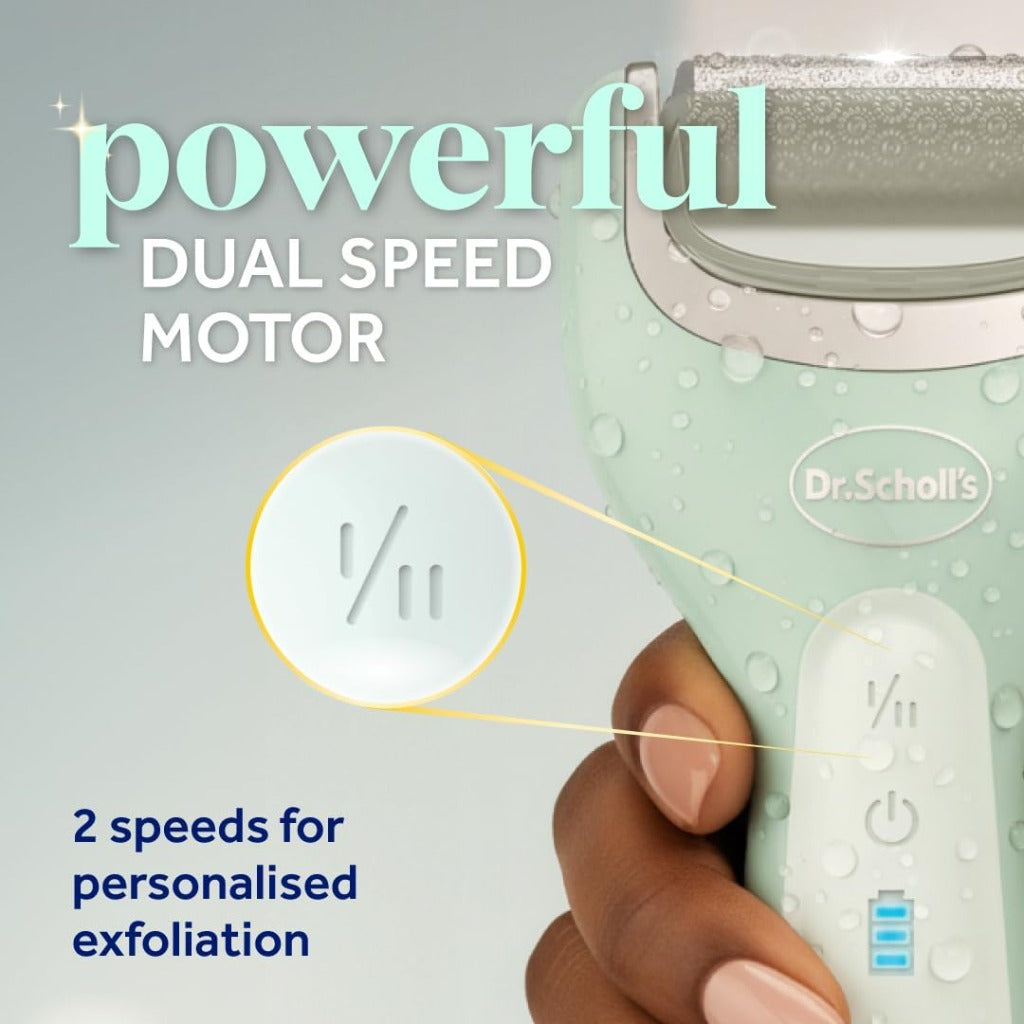 Dr. Scholl's Pedi Perfect Pro Electric Foot Callus Remover - Rechargeable Hard Skin Remover Kit with 3 Roller Heads, Waterproof - Damaged Box