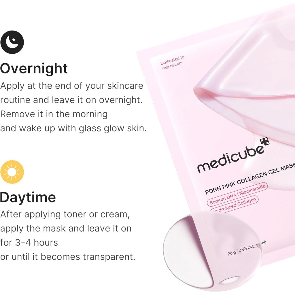 medicube Jelly Gel Mask - Salmon DNA PDRN Pink Collagen - Hydrating Face Masks - 4 Pack Skincare - Damaged Box