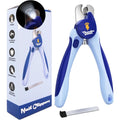 Thunderpaws Dog Nail Clippers - Professional-Grade Pet Claw Trimmers with Safety Guard & Lock - Medium to Large Breeds - Blue - LED Light - Damaged Box