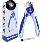 Thunderpaws Dog Nail Clippers - Professional-Grade Pet Claw Trimmers with Safety Guard & Lock - Medium to Large Breeds - Blue - LED Light - Damaged Box