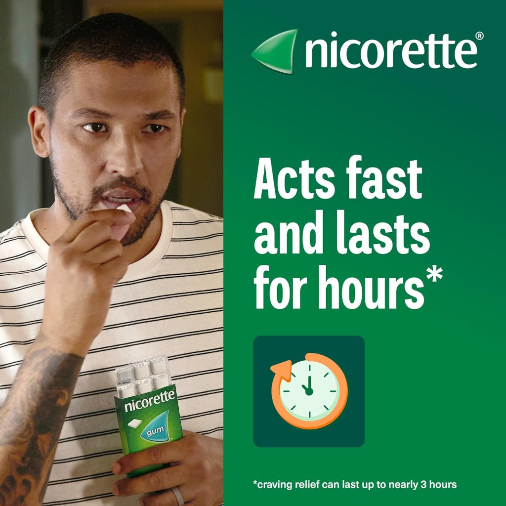 Nicorette Fruitfusion 4mg Gum - 105 Pieces - Stop Smoking & Vaping Aid - Nicotine Replacement Therapy NRT - Damaged Box - BBE 02/2029