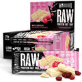 Warrior RAW Protein Bars 12 x 75g - 20g High Protein Bar, Low Sugar High Fibre Oat Protein Flapjack - Protein Snacks, Meal Replacement Bars (White Chocolate Cranberry) - Damaged Box - BBE 08/2027