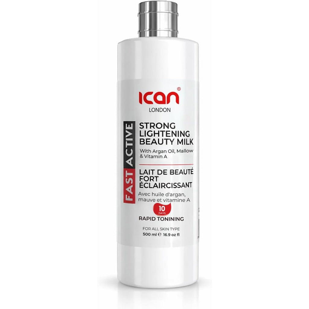 ican London Fast Active Strong Lightening Body Milk 500ml - Skin Brightening Lotion Moisturiser - New