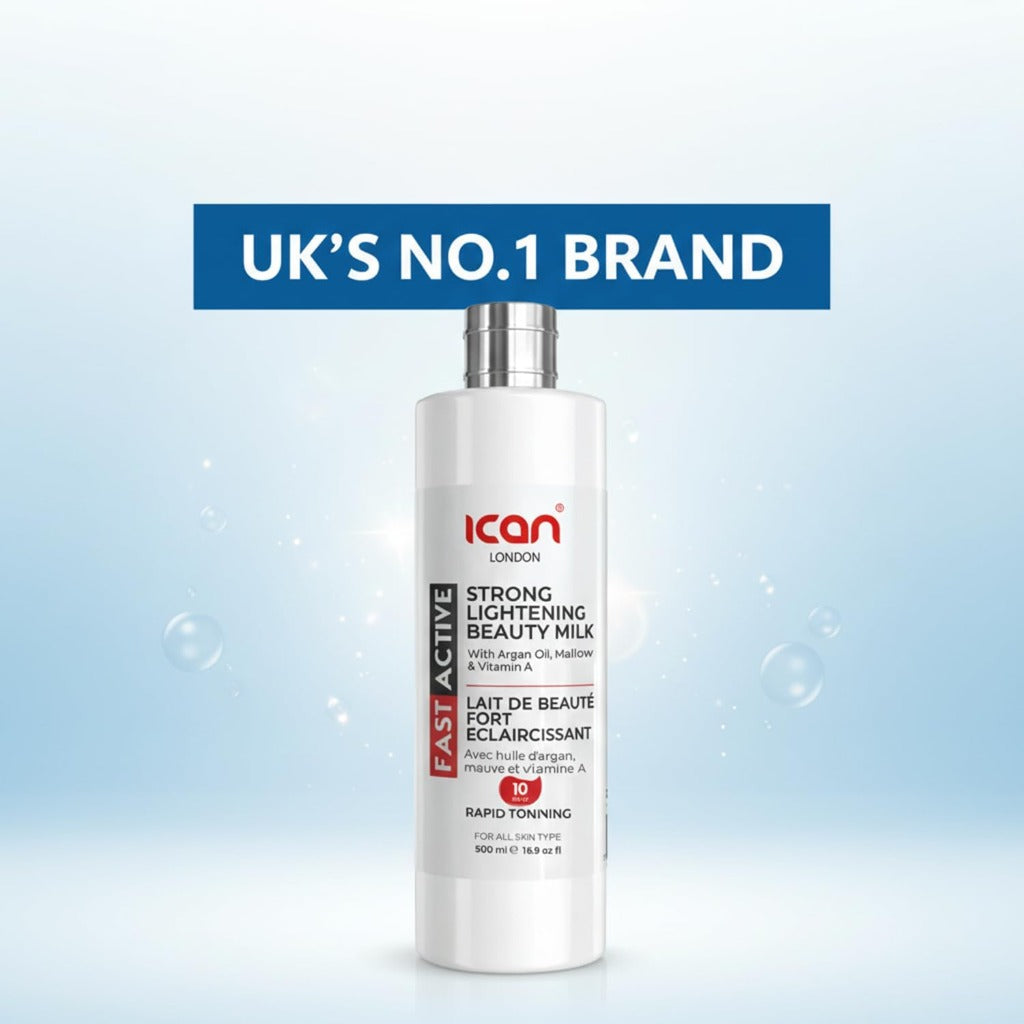 ican London Fast Active Strong Lightening Body Milk 500ml - Skin Brightening Lotion Moisturiser - New