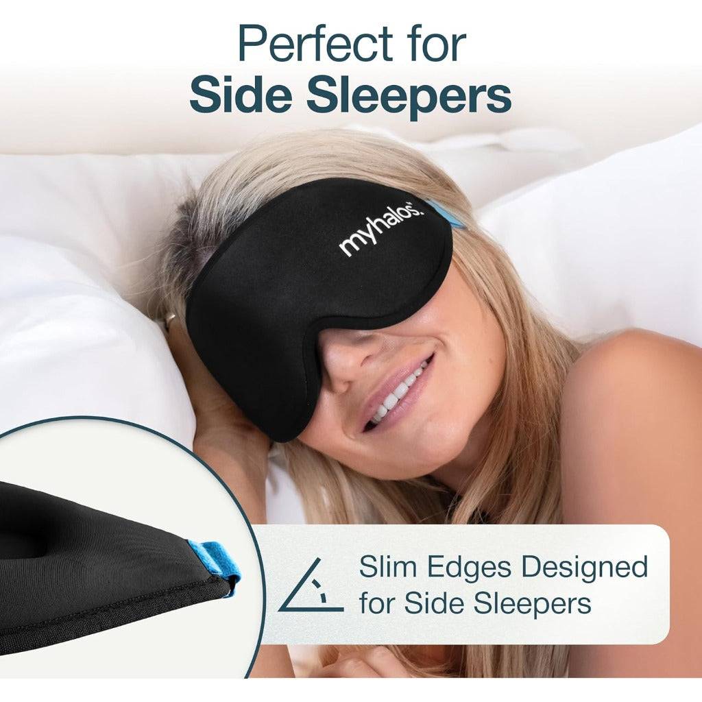 MyHalos Blackout Sleep Mask - Zero Pressure Eye Mask for Sleeping - Travel Comfort - Like New