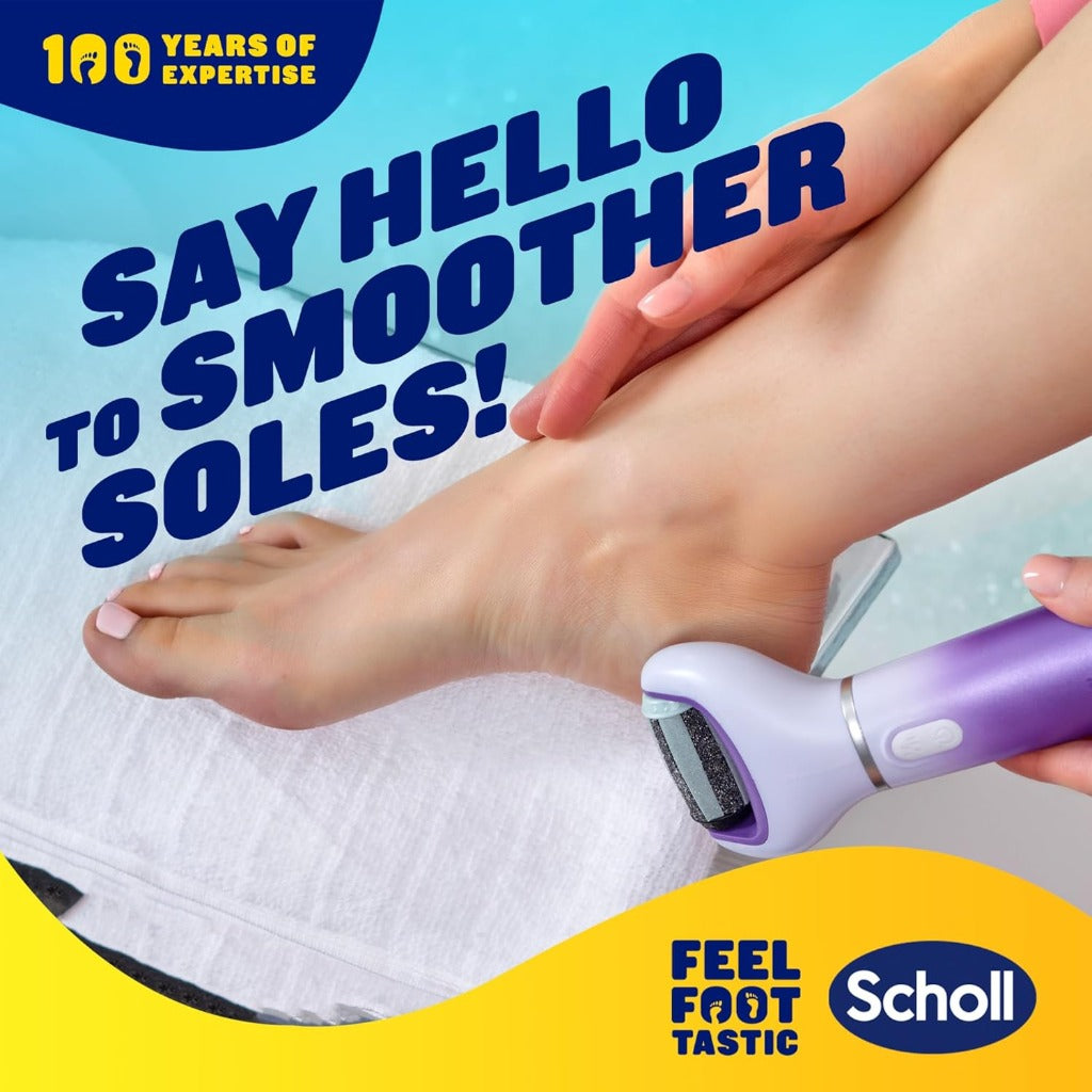 Scholl ExpertCare 2-in-1 File & Smooth Dual Speed Electric Foot File Pedi Hard Skin Callus Removal Battery Operated - Damaged Box