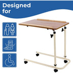 Days Overbed Table with Wheels - Height Adjustable - 61 x 40 cm - Mobility Aid Tray for Bedside Sofa Chair - Very Good