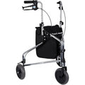 Days Tri Wheel Folding Walker - Mobility Aid, Loop Brakes, Height Adjustable, Chrome Plated Rollator - Good