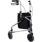 Days Tri Wheel Folding Walker - Mobility Aid, Loop Brakes, Height Adjustable, Chrome Plated Rollator - Good