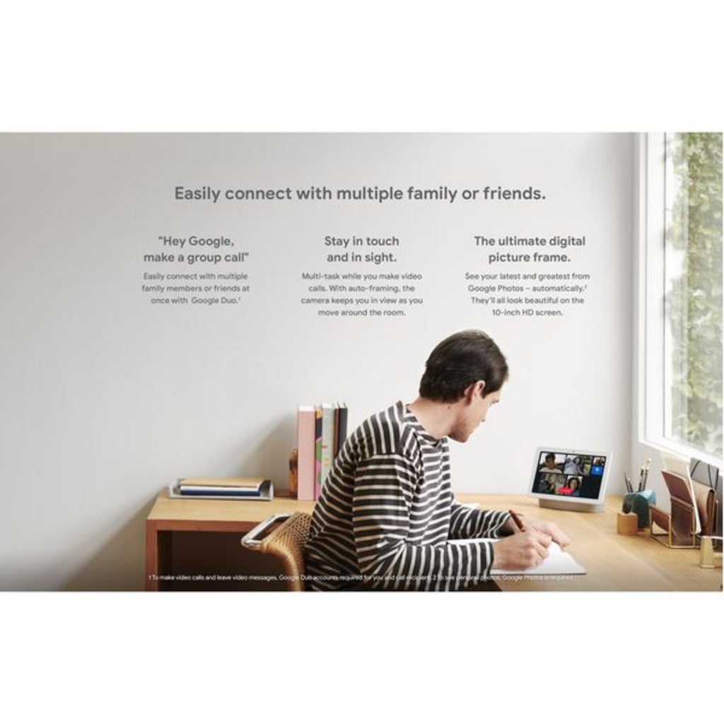 Google Nest Hub Max Smart Display - Google Assistant - Chalk - Home Control Speaker - New