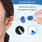 Electric Ear Wax Removal Kit - Soft Silicone Tips, Low Noise, 2 Replacement Heads, Sky Blue - New