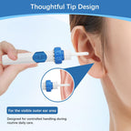 Electric Ear Wax Removal Kit - Soft Silicone Tips, Low Noise, 2 Replacement Heads, Sky Blue - New