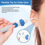 Electric Ear Wax Removal Kit - Soft Silicone Tips, Low Noise, 2 Replacement Heads, Sky Blue - New