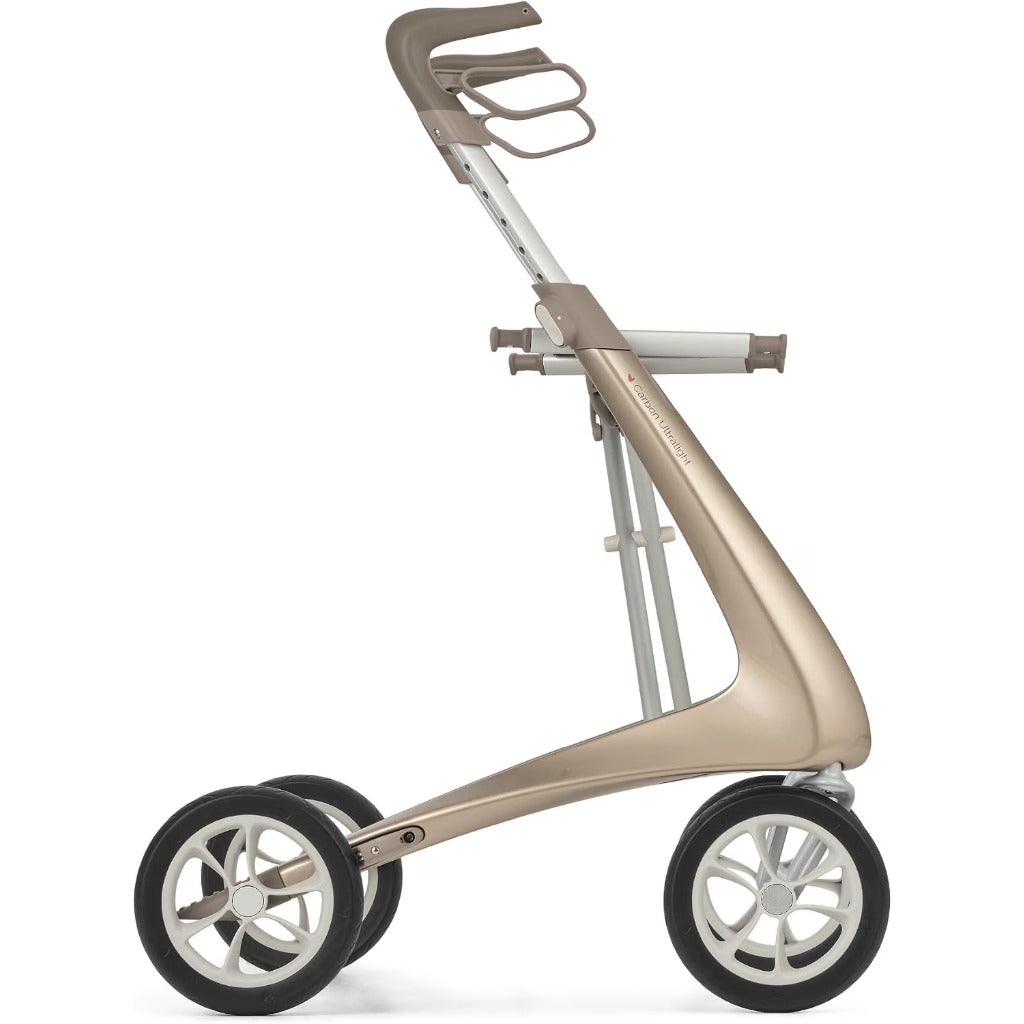byACRE Carbon Ultralight Rollator Walker - 4.8kg Lightweight Mobility Aid - Champagne Gold Regular Size - Damaged Box