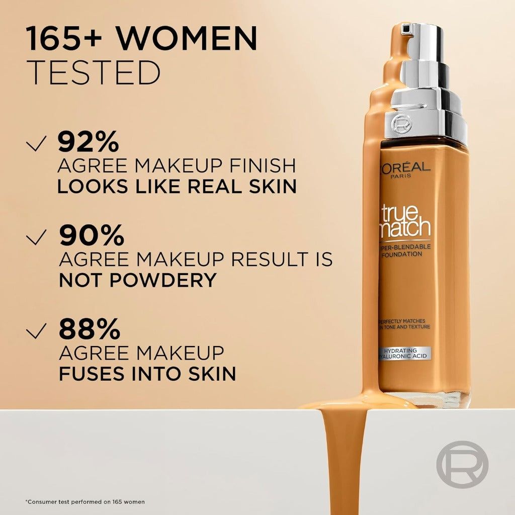 L'Oreal Paris True Match Foundation 1.5W Warm Dore SPF16 30ml Liquid Makeup - New