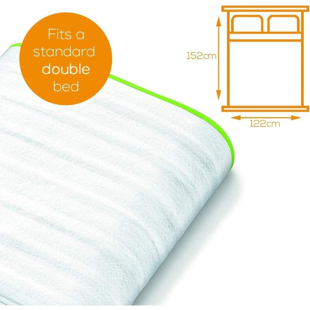 Beurer TS15 Ecologic+ Heated Underblanket - Double Electric Blanket - 152x122cm - Machine Washable Mattress Cover - Damaged Box