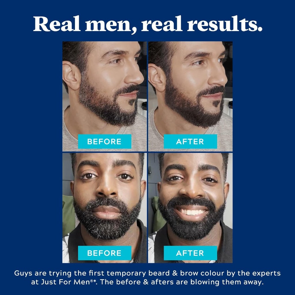 Just For Men Beard & Brow Colour - Brush-In Wash-Out Dark Brown Dye - Damaged Box