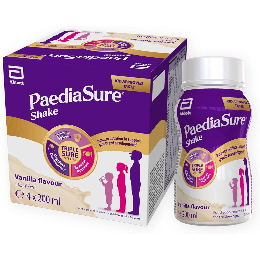 PaediaSure Shake - Vanilla Flavour 4x 200ml - Protein & Vitamin D Supplement Drink - New - BBE 03/2027
