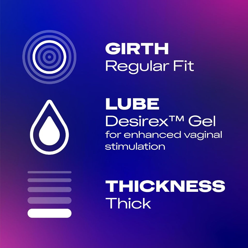 Durex Feel Intense Condoms - Ribbed & Dotted - Pre-Lubricated - 6 Pack - New