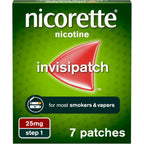 Nicorette InvisiPatch Nicotine Patches Step 1 25mg - 7 Patches - Stop Smoking Vaping Aid Cravings Withdrawal - Damaged Box - BBE 11/2028