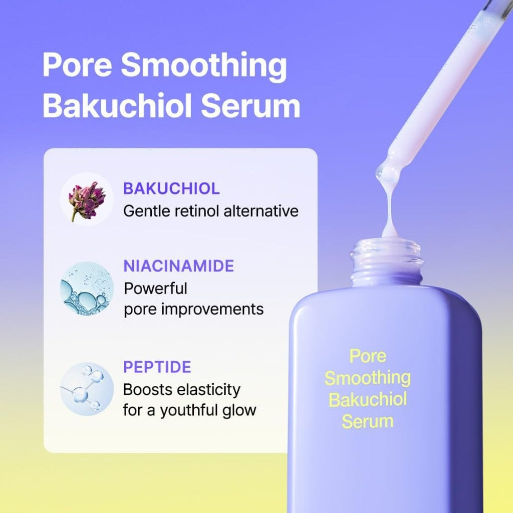 By Wishtrend Pore Smoothing Bakuchiol Serum 1.01 Fl Oz - Niacinamide Peptide Collagen Pore Care Facial Treatment - New