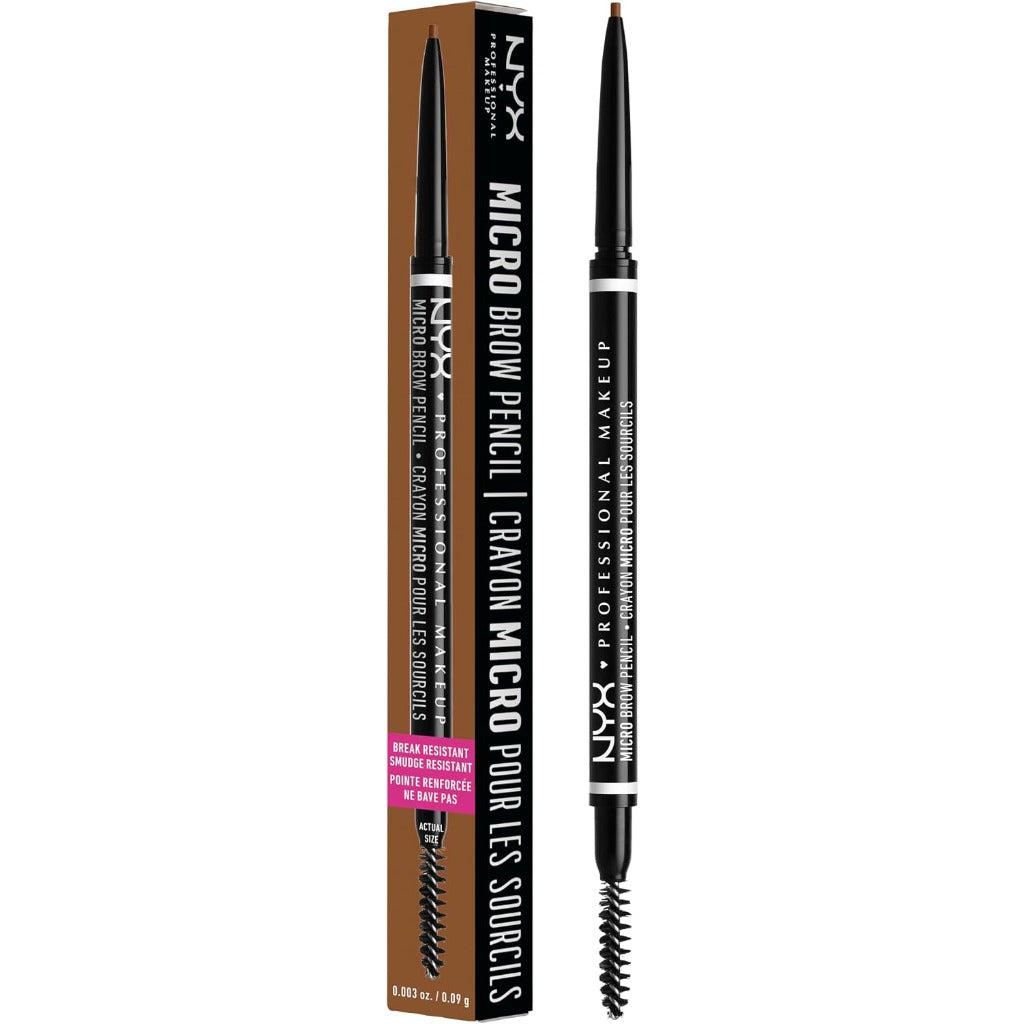 NYX Professional Makeup Brow Pencil Micro Brow Dual Ended Spoolie, Auburn - Damaged Box