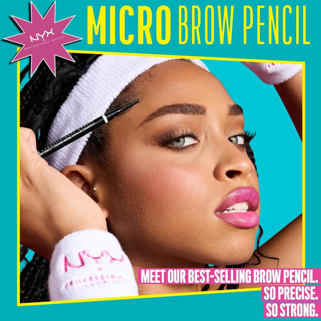 NYX Professional Makeup Brow Pencil Micro Brow Dual Ended Spoolie, Auburn - Damaged Box