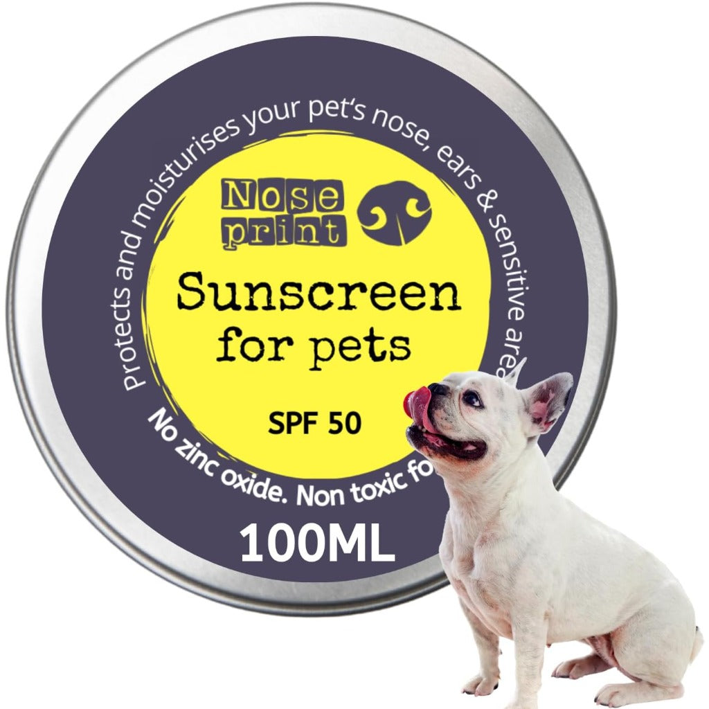Noseprint SPF 50 Sun Protection Balm for Pets 100ml Tin - Dog Cat Nose Paw Sunscreen Cream Moisturising Non-Toxic Puppy - Damaged Box