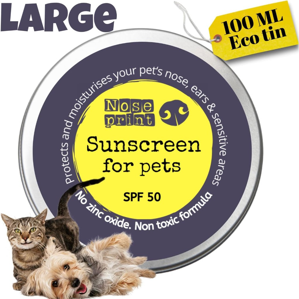 Noseprint SPF 50 Sun Protection Balm for Pets 100ml Tin - Dog Cat Nose Paw Sunscreen Cream Moisturising Non-Toxic Puppy - Damaged Box