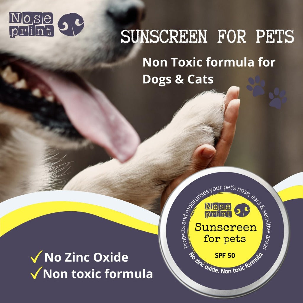 Noseprint SPF 50 Sun Protection Balm for Pets 100ml Tin - Dog Cat Nose Paw Sunscreen Cream Moisturising Non-Toxic Puppy - Damaged Box