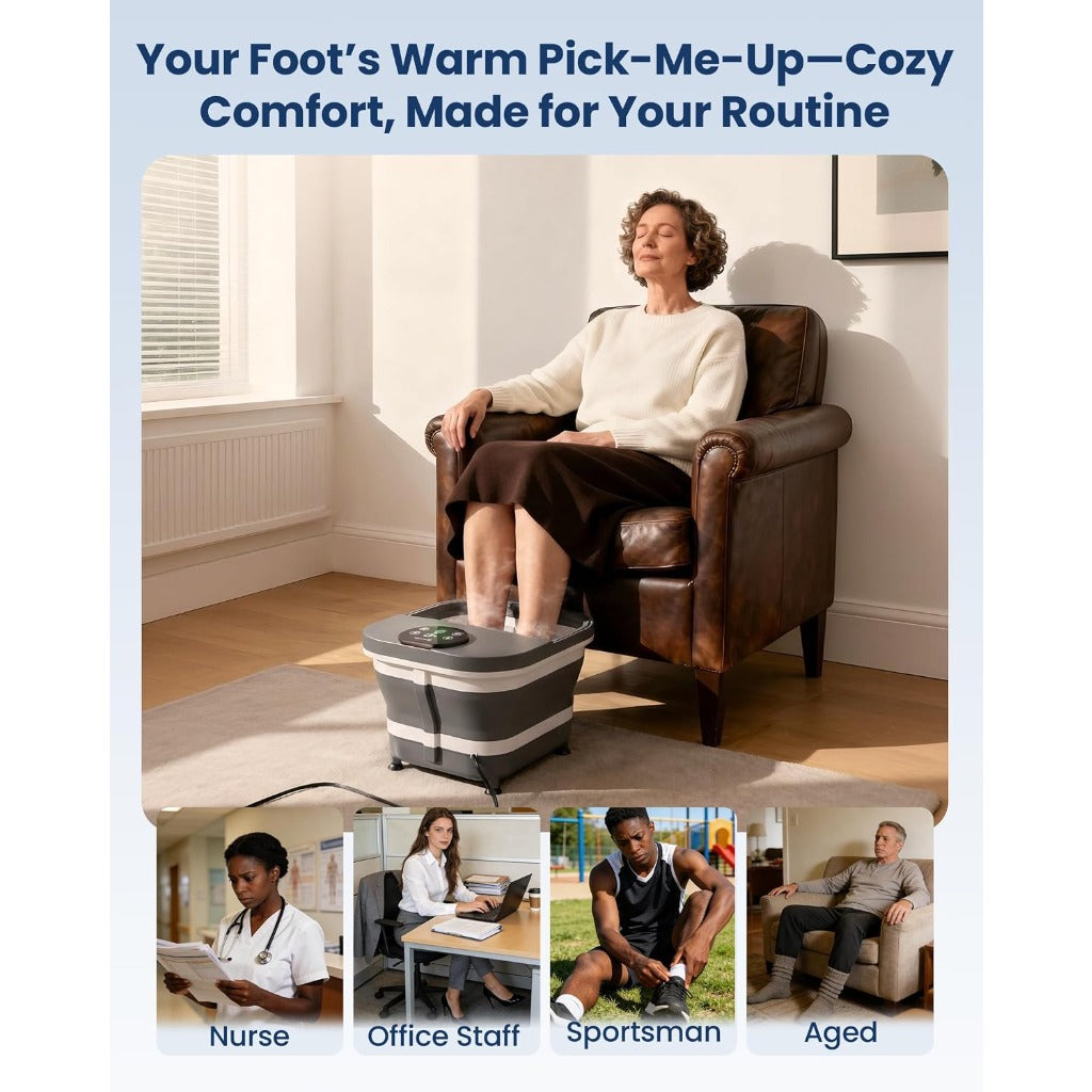 COMFIER Electric Foot Spa Massager - Heat - Automatic Rolling Massage - Pedicure Bath - Foot Relaxation - Home Use - Good